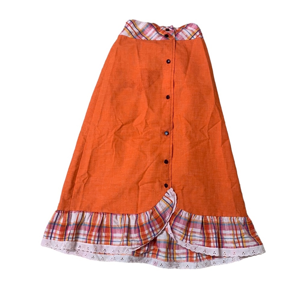 vintage sears girls long ruffled skirt